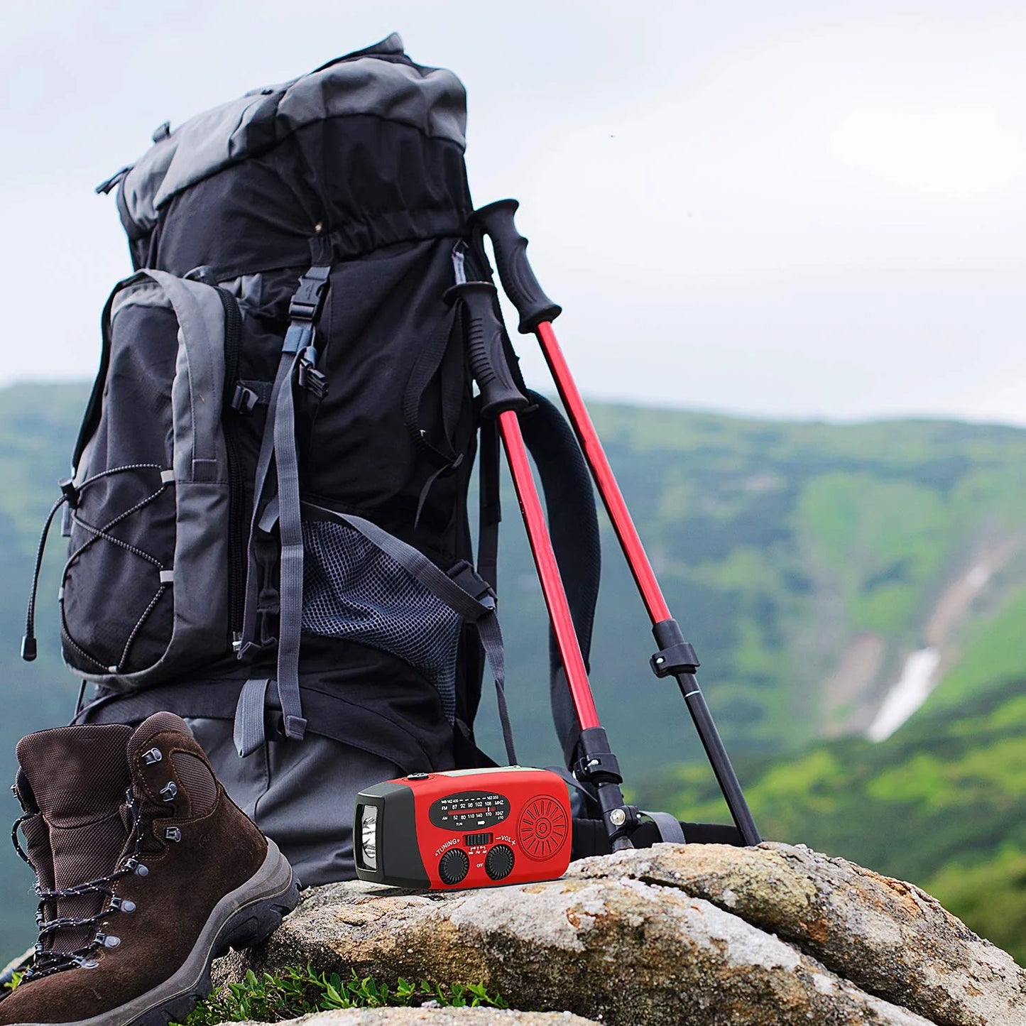 Emergency Weather Radio with Hand Crank, Solar Power, and Phone Charger - Peak Performance Outfitters