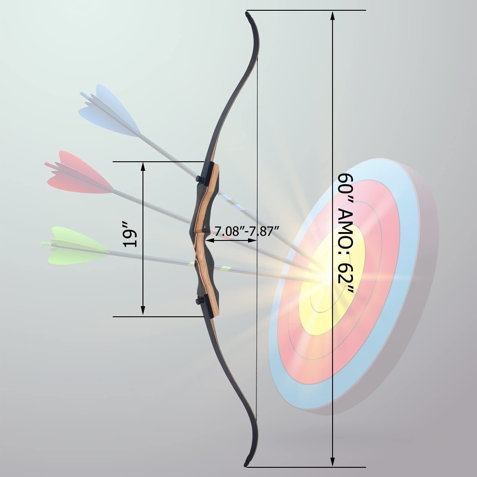 62 Takedown Recurve Bow for Adult Archery Competition - Right Handed - Peak Performance Outfitters