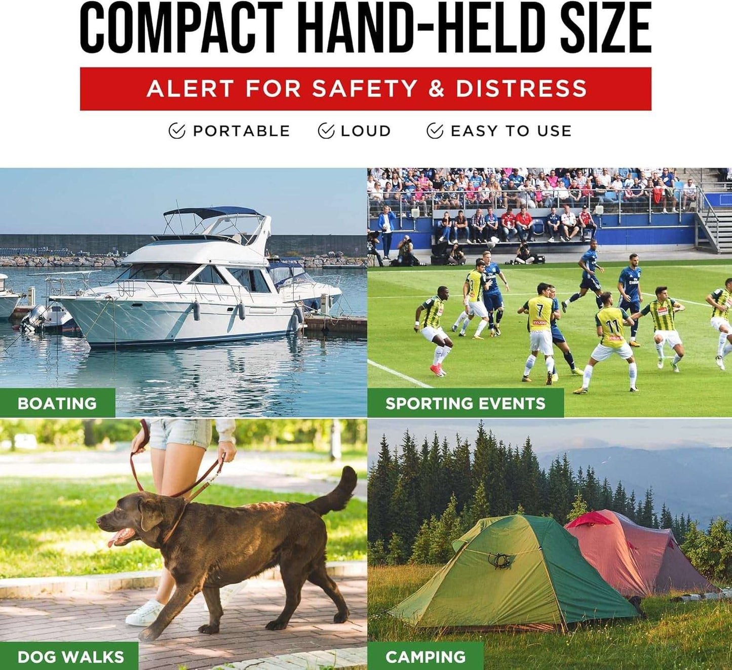 Guard Dog Security Air Horn for Safety, Loud Blow Horn, Hand Held Mini Air Horn, Fog and Boat Horn for Marine, Football Games, Sporting Events and Outdoor Alarms, Powerful 1-Mile Sound Blast 1.4 Oz
