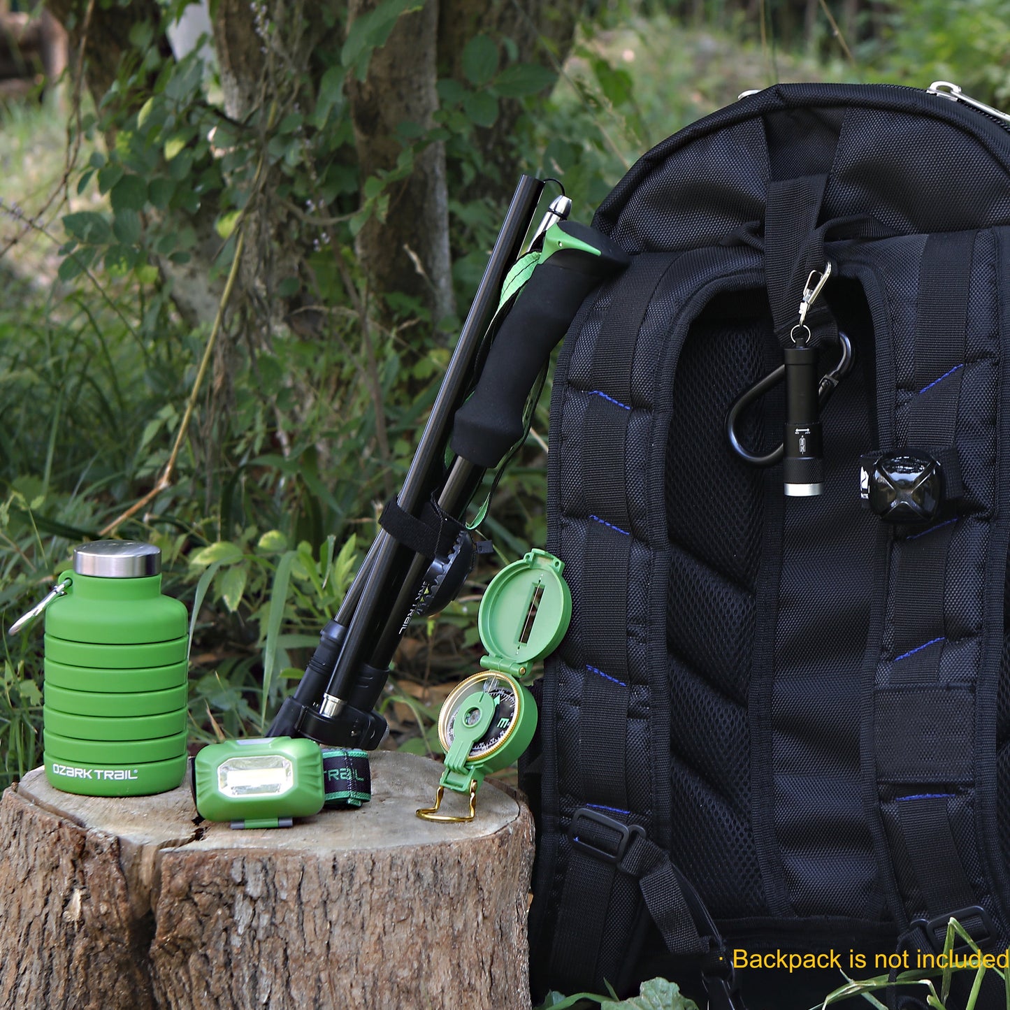 13-Piece Hiking Set in Green & Black: Essential Gear for Outdoor Adventures - Peak Performance Outfitters