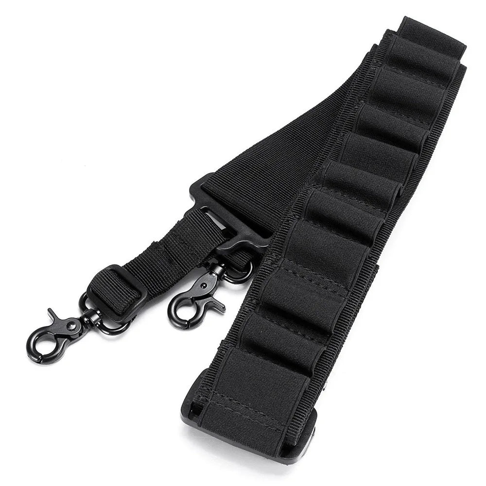 Tactical Ammo Belt with Shoulder Strap - 15-Round Cartridge Holder for Rifle Shooting - Peak Performance Outfitters