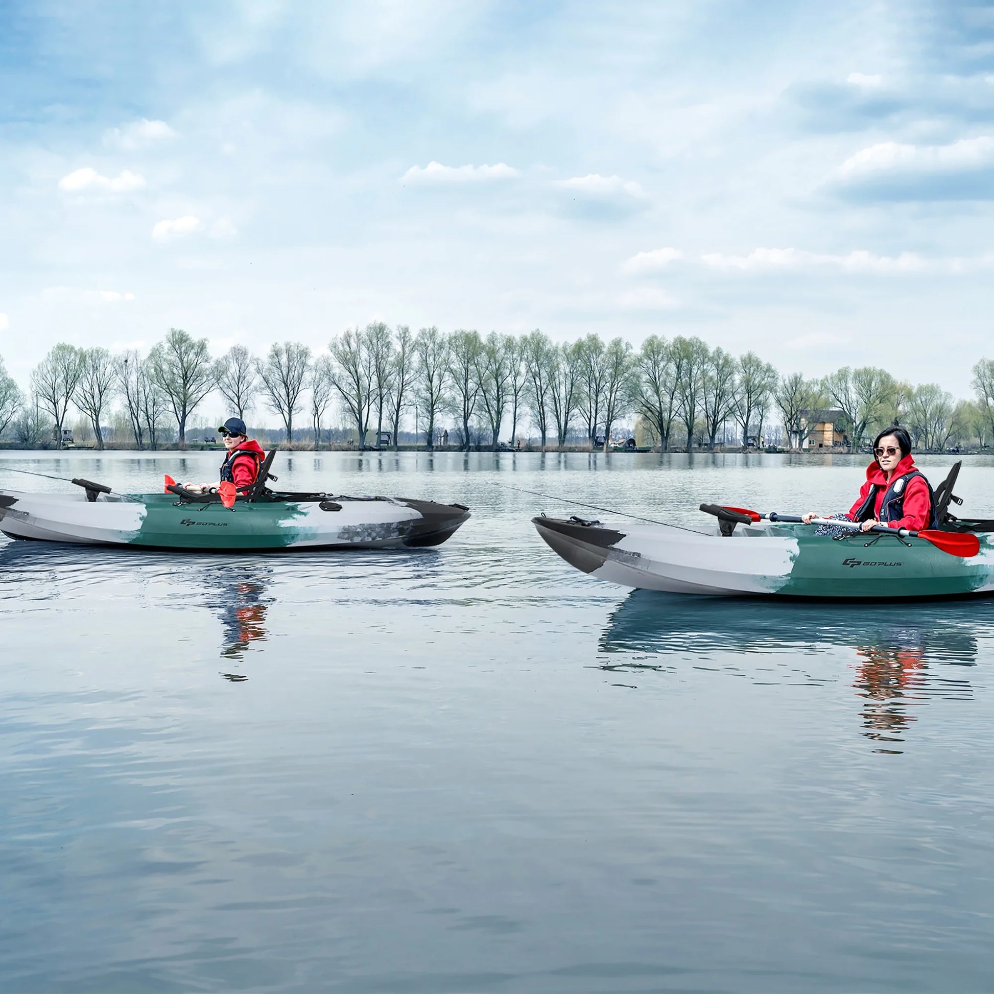 Sit-On-Top Fishing Kayak with Rod Holders and Paddle - Peak Performance Outfitters