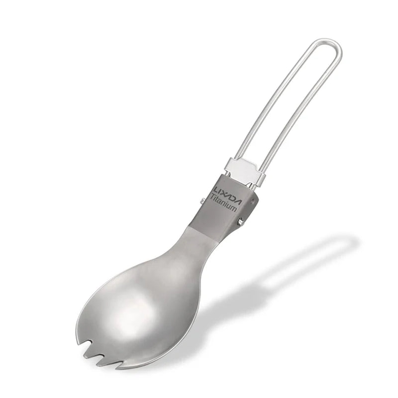 Lixada Titanium Camping Spoon Spork with Folding Handle - Peak Performance Outfitters