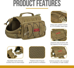 Nylon dog pack for camping and hiking
