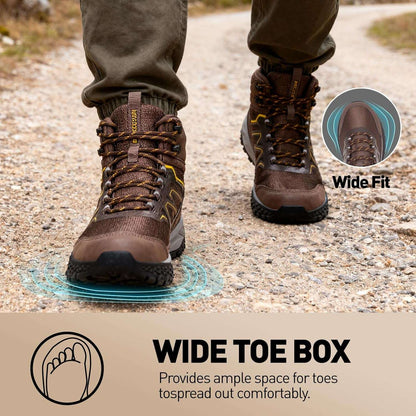 Men'S Waterproof Hiking Boots - Trekking Shoes for Men, Outdoor Camping Mountaineering Backpacking Boots, All Terrain Hiking Trail Shoes