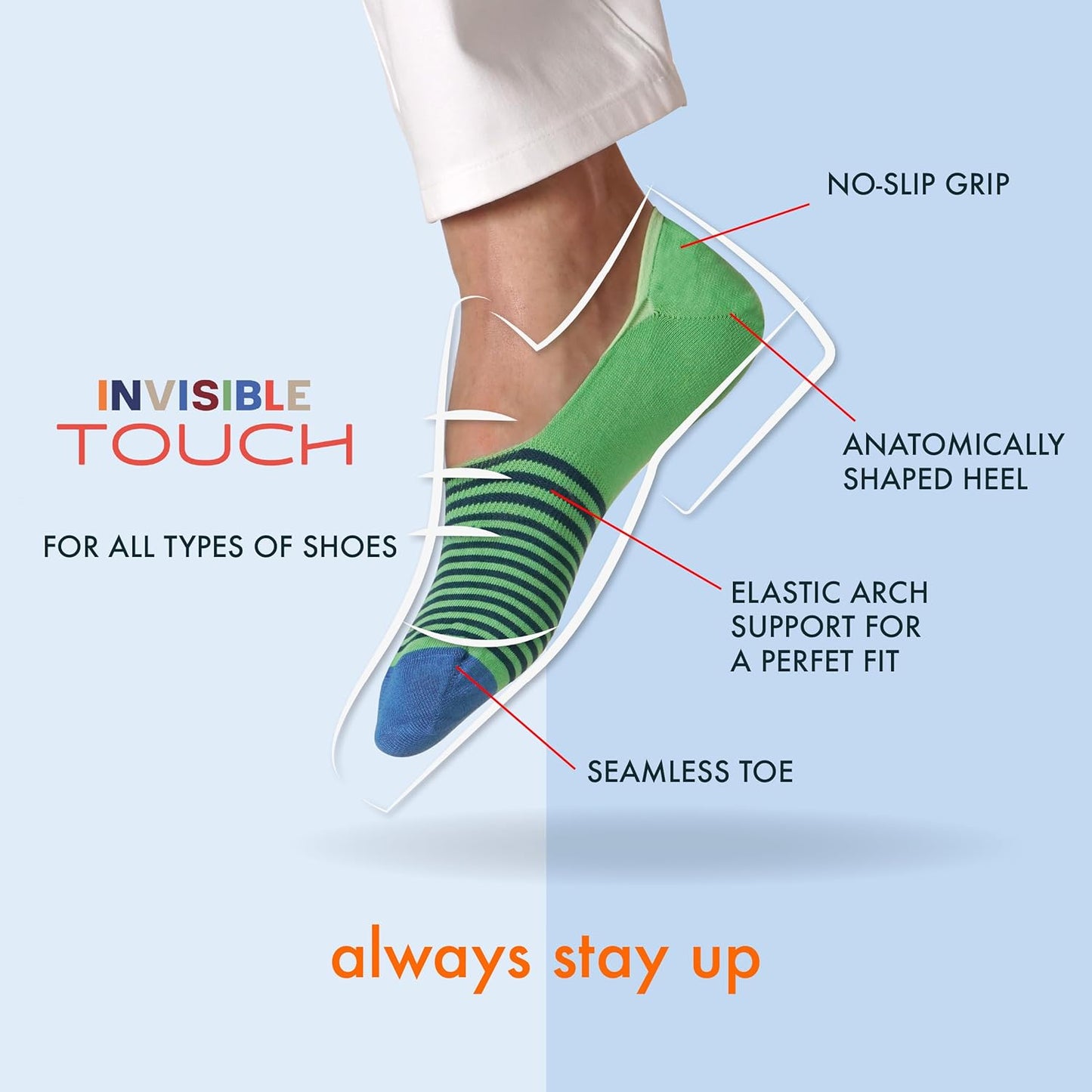 Marcoliani Milano Made in Italy - No Show Socks for Men - Always Stay up | Essence of Cotton Spritz Invisible Touch