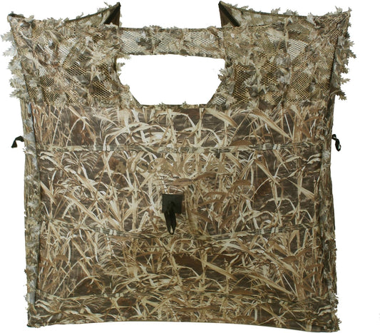 Portable Pop-Up Ground Blind for Deer, Duck, and Turkey Hunting - Quick Setup, Lightweight, Green/Brown/Dry Grass Design - Includes Ground Peg - Peak Performance Outfitters