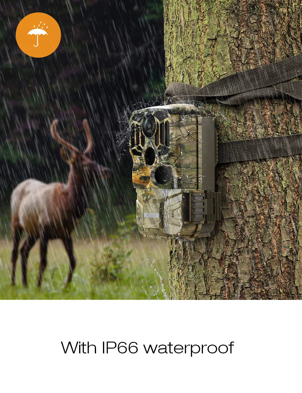 Wireless Bluetooth Trail Camera with 24MP 1296P Night Vision, 3 PIR Sensors, 0.2S Motion Activation, IP66 Waterproof Rating, 2.0 LCD Screen - Ideal for Outdoor Wildlife Monitoring and Hunting Deer - Peak Performance Outfitters