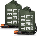 2-Person Mylar Emergency Shelter Tube Tent with Paracord and Emergency Whistle for All-Weather Camping, Hiking, and Survival