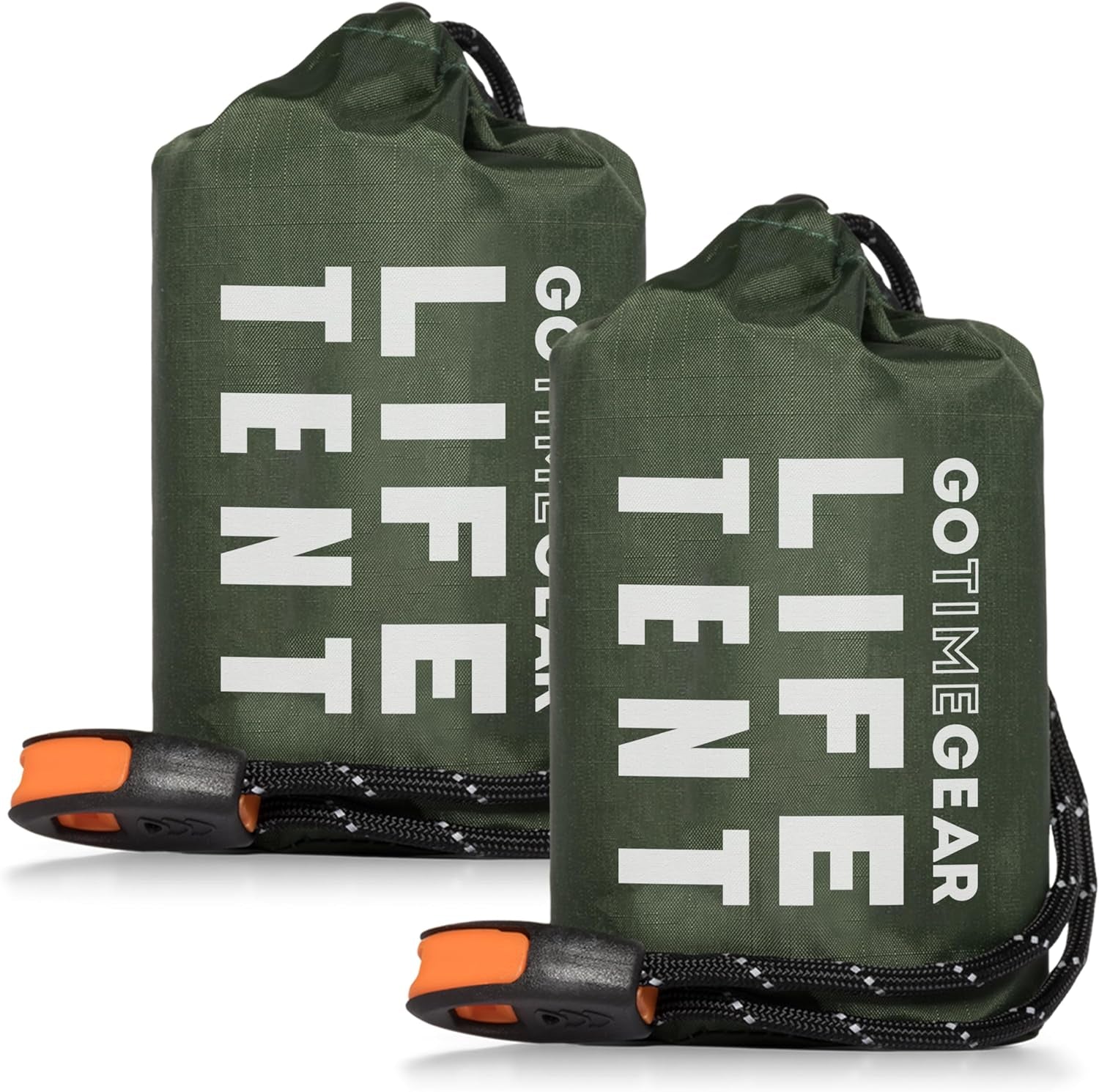2-person mylar emergency tube tent shelter with paracord and whistle