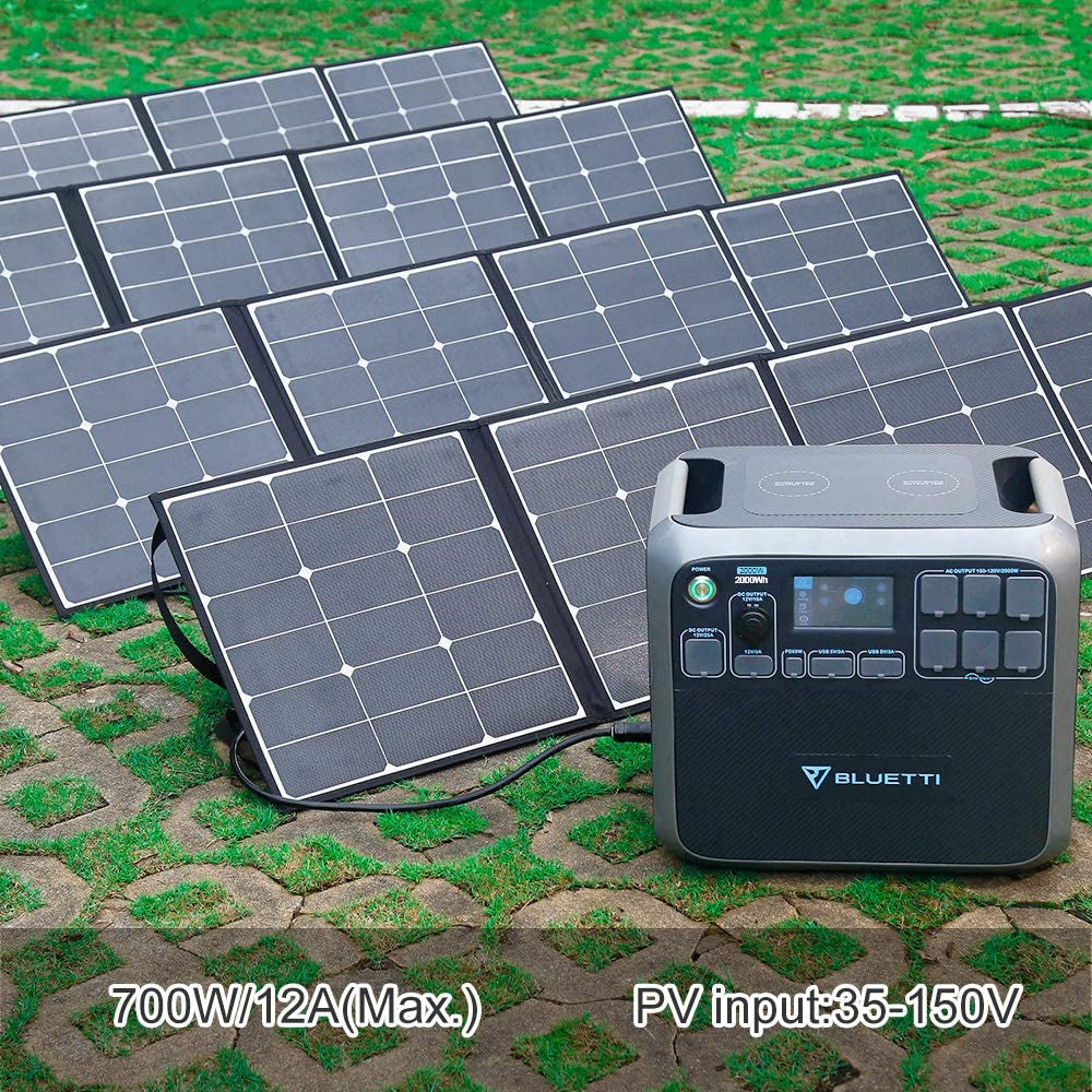 AC200P Solar Generator with Panels Included 2000W Portable Power Station with 3Pcs Foldable Solar Panel 120W SP120, Solar Power Generator for Van House Outdoor Camping