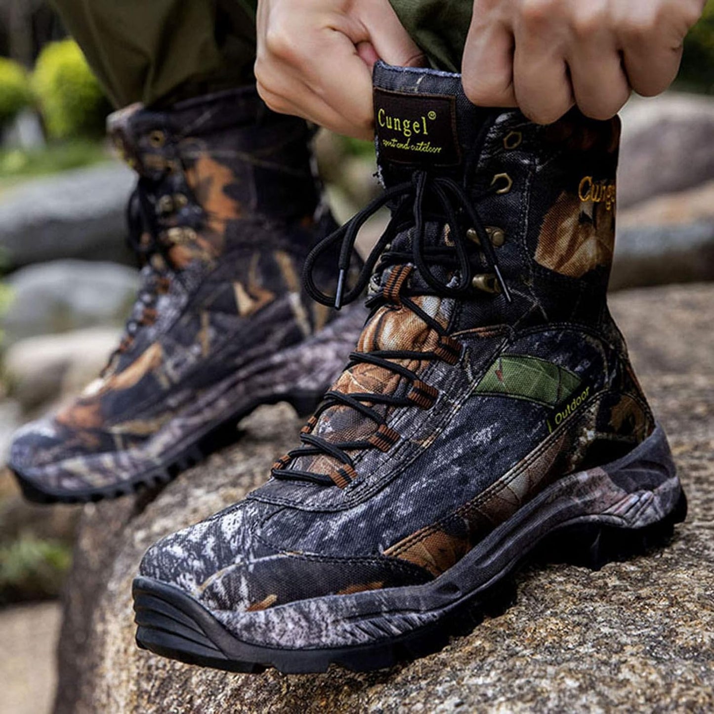 Men's Waterproof Camo Hunting Boots: Anti-Slip, Lightweight, and Durable Outdoor Hiking Shoes - Peak Performance Outfitters