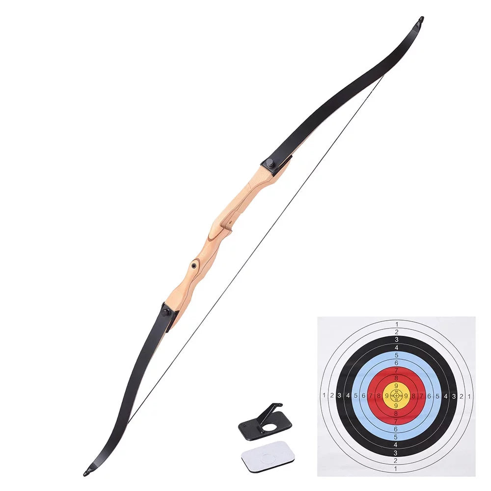 65 Hunting Takedown Recurve Bow - Right Hand, 30lbs Draw Weight - Traditional Archery Long Bow for Outdoor Use - Peak Performance Outfitters