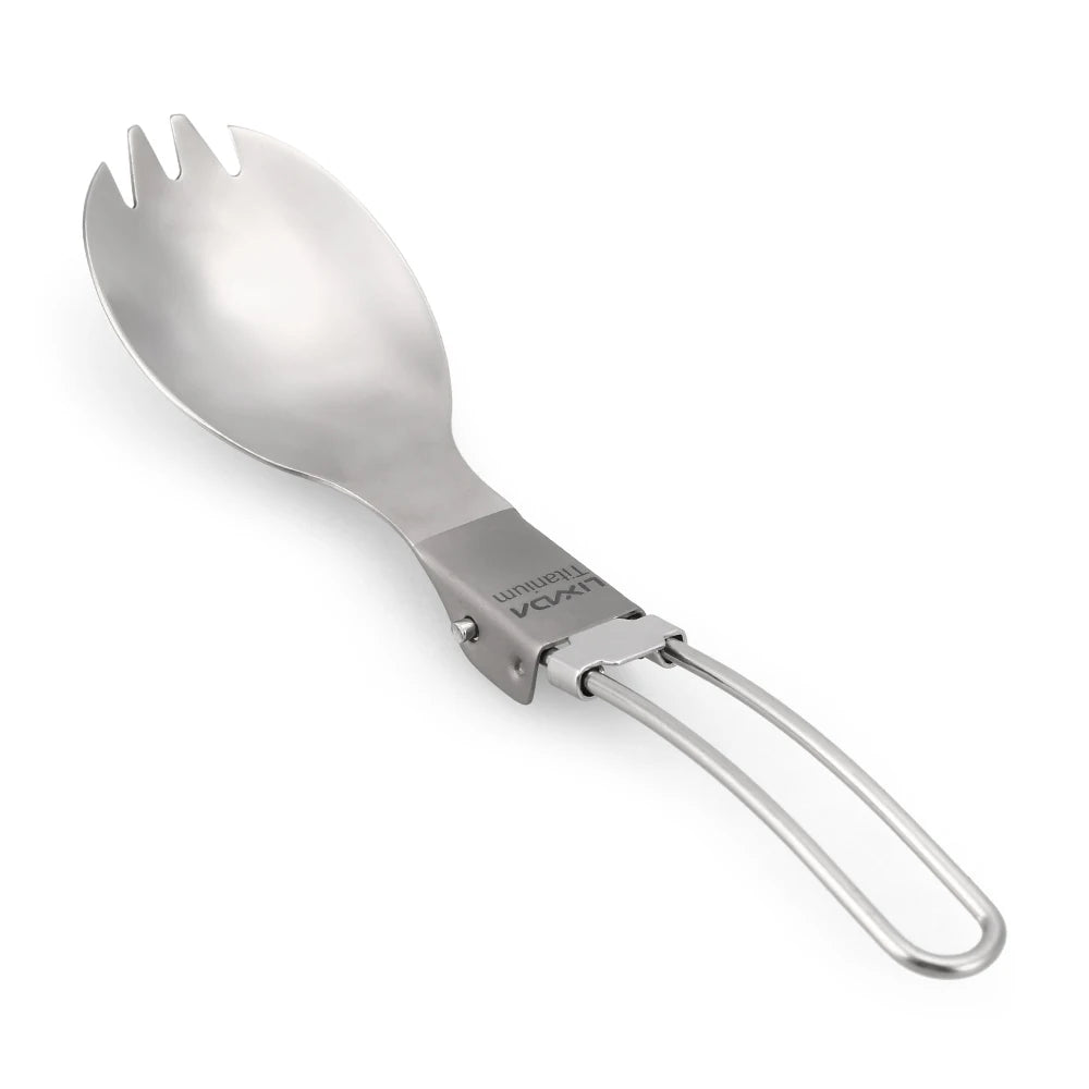 Lixada Titanium Camping Spoon Spork with Folding Handle - Peak Performance Outfitters