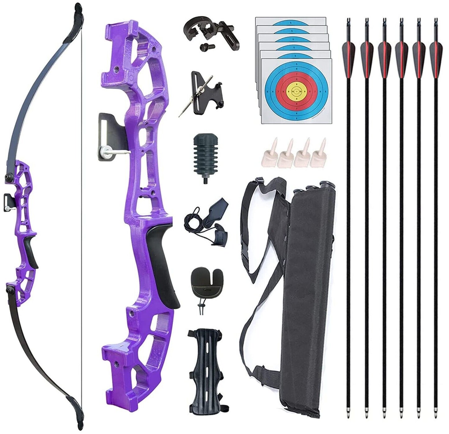 Recurve Bow and Arrows Set for Adults - Metal Riser 51 Longbow Kit - Peak Performance Outfitters