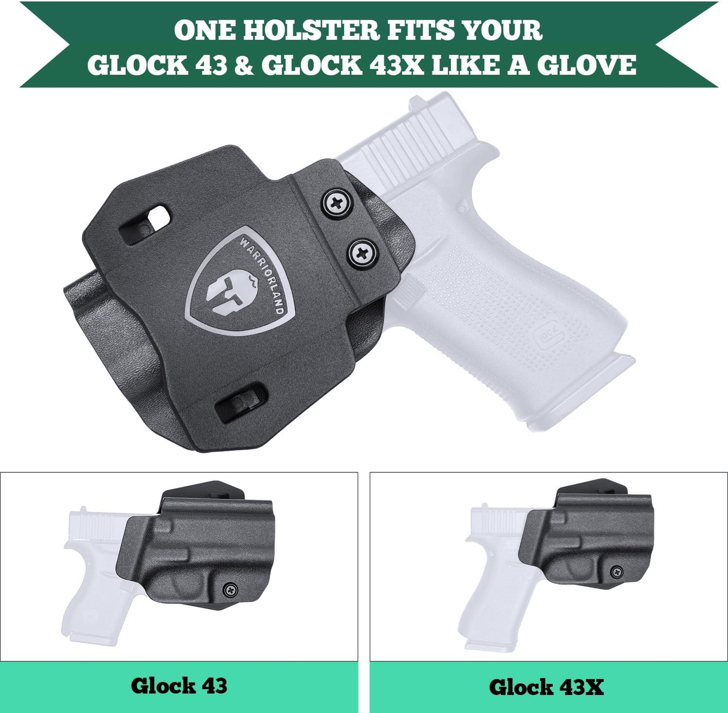 Outside Waistband Holster with Optic Cut for Glock 17/19, G43/43X, Hellcat, Taurus G2C/G3C, M&P Shield 9, M&P 9/380 Shield EZ, P320 - 1.75 Inch Paddle, Adjustable Retention - Peak Performance Outfitters