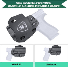 Outside Waistband Holster with Optic Cut for Glock 17/19, G43/43X, Hellcat, Taurus G2C/G3C, M&P Shield 9, M&P 9/380 Shield EZ, P320 - 1.75 Inch Paddle, Adjustable Retention - Peak Performance Outfitters