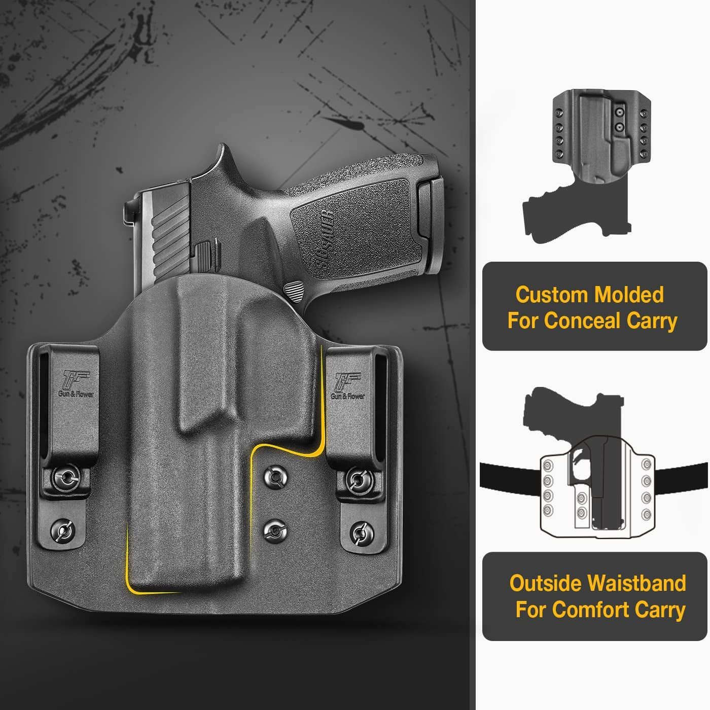 OWB Kydex Holster for Glock, M&P, CZ, P320 - Adjustable Retention - Right Hand - Peak Performance Outfitters