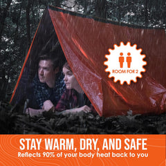 Compact survival shelter for emergency kit