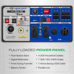 9,500 Watt Remote Start Quite Low THD Portable Tri-Fuel Inverter Generator
