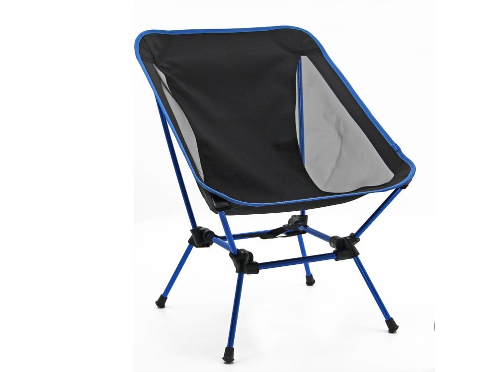 Height Adjustable Camping Chair - Ultralight Portable Folding Chair for Outdoor Activities - Heavy Duty and Durable - Dark Blue