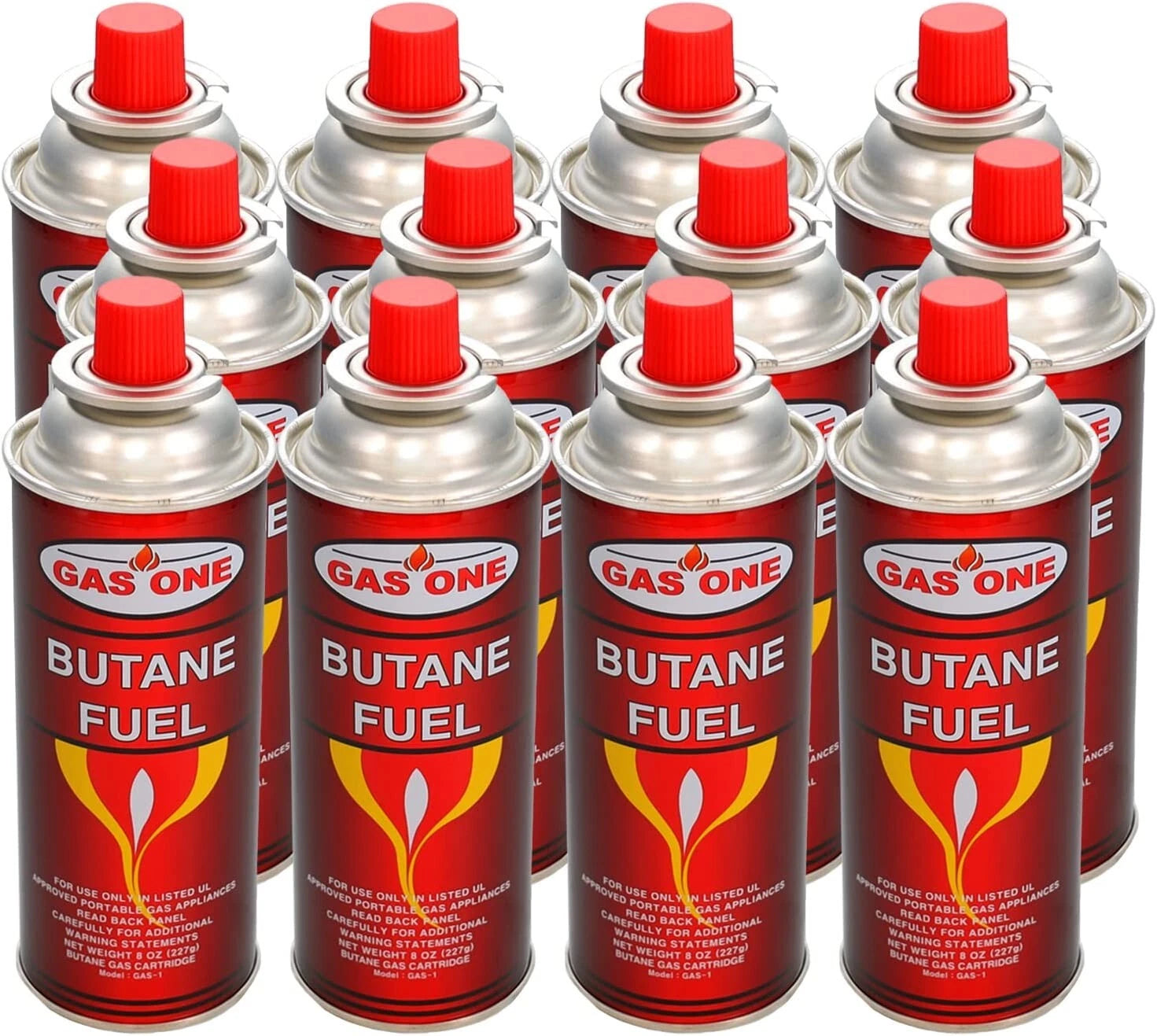 GasOne 8 oz butane fuel canister 12 pack for portable camp stoves