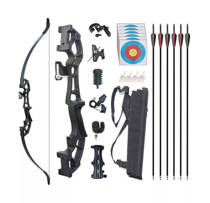 Recurve Bow and Arrows Set for Adults - Metal Riser 51 Longbow Kit - Peak Performance Outfitters
