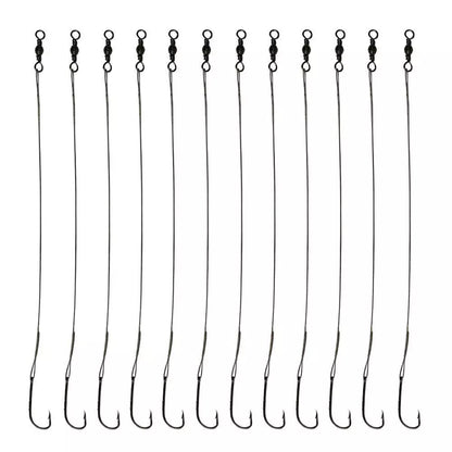 20-Piece Wire Leader Hook Rigs with Baitholder Fishing Hook and Nylon Coated Fishing Wire Leader