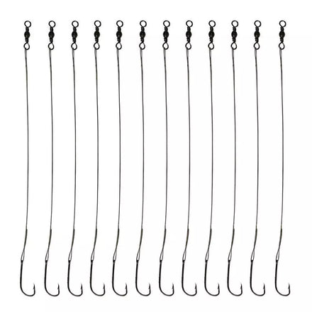 20-Piece Wire Leader Hook Rigs with Baitholder Fishing Hook and Nylon Coated Fishing Wire Leader